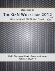 THE GAN WORKSHOP 2012 - CMC Microsystems