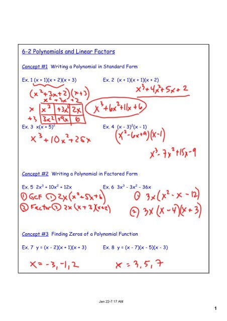 6 2 Polynomials And Linear Factors