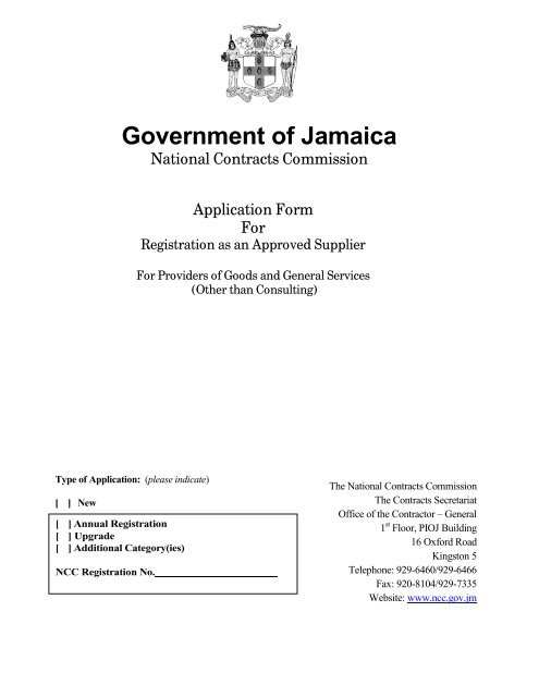 Government of Jamaica - National Contracts Commission