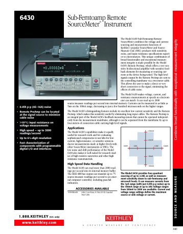 Keithley 6430 Sub-Femtoamp Remote SourceMeter