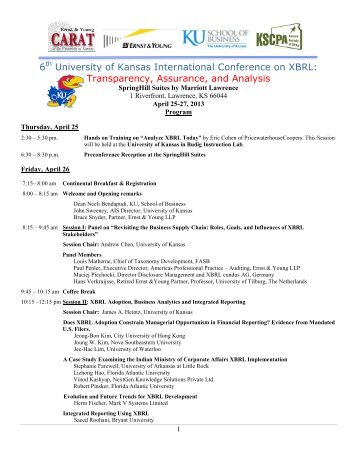 International Conference on XBRL Taxonomies - School of Business ...