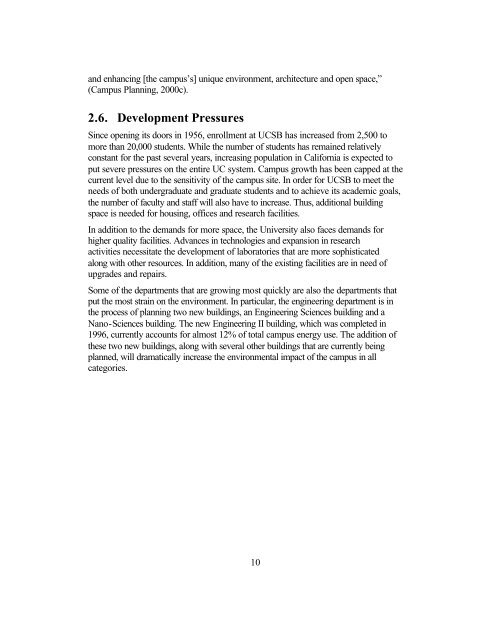 GREENING UCSB: DEVELOPMENT OF AN ASSESSMENT ...