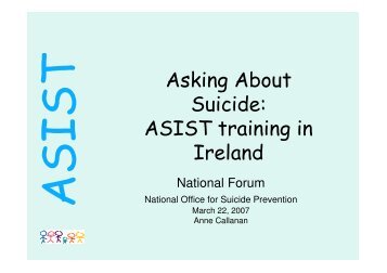 ASIST training in Ireland - National Office for Suicide Prevention