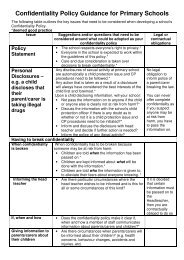 Confidentiality Policy Guidance for Primary Schools - the Essex Clerks