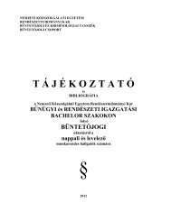 BÃ¼ntetÅjogi ismeretek - nappali Ã©s levelezÅ munkarend