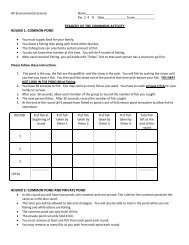 tragedy of the commons 2013 Worksheet