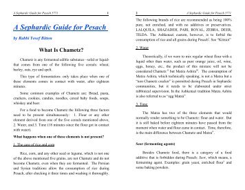 A Sephardic Guide for Pesach - Mashadi.Info