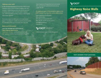 Highway Noise Walls - Virginia Department of Transportation