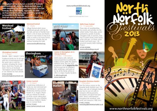 North Norfolk Festivals 2013 leaflet - North Norfolk District Council