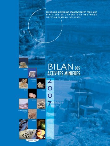 Bilan des ActivitÃ©s MiniÃ¨res â AnnÃ©e 2007 - MinistÃ¨re de l'Ã©nergie et ...