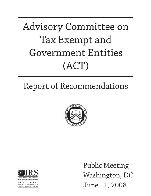 Advisory Committee on Tax Exempt and Government Entities (ACT ...