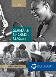 Spring 2012 Credit Classes - Prince George's Community College