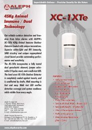 Aleph XC-1XTe Intruder detectors product datasheet