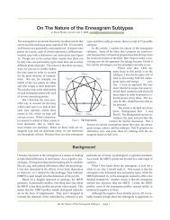 On The Nature of the Enneagram Subtypes - Enneagram Dimensions