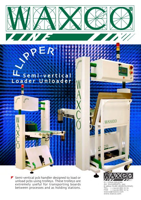 Semi-vertical pcb handler designed to load or unload pcbs using ...