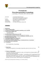 Protokoll der Einwohnergemeinde-Versammlung vom ... - Aetigkofen