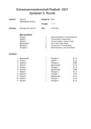 Schweizermeisterschaft Radball 2001 Spielplan 5. Runde