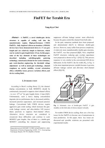 FinFET for Terabit Era - Nano-Oriented Bio-Electronics Lab - KAIST