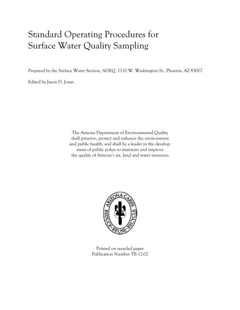 Standard Operating Procedures for Surface Water Sampling
