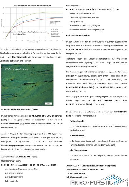 RM - Reihe PA6 mit reduzierter Feuchteaufnahme - AKRO-PLASTIC ...