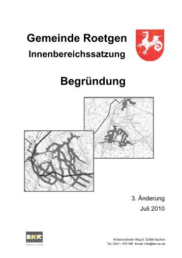 3. ÃƒÂ„nderung der Innenbereichssatzung - Roetgen