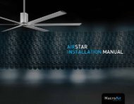 1 Copyright 2012 MacroAir AirStar Installation Manual  - MacroAir Fans