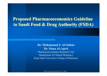 Proposed Pharmacoeconomics Guideline p to Saudi Food & Drug ...