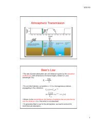 Atmospheric Transmission Beer's Law