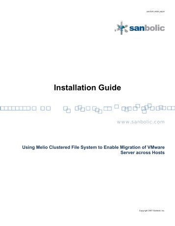 VMware configuration with Melio - Sanbolic