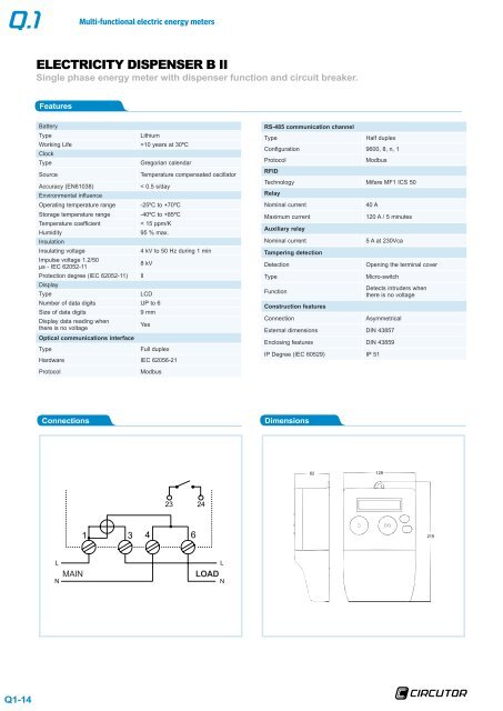 Multi-functional electric energy meters - Circutor