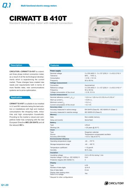 Multi-functional electric energy meters - Circutor