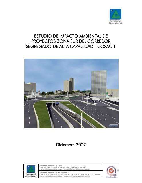 estudio de impacto ambiental de proyectos zona sur ... - Protransporte