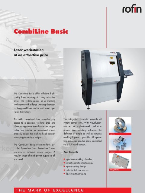 Laser workstation at an attractive price CombiLine Basic - Rofin