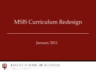 MSIS Curriculum Redesign - Kelley School of Business