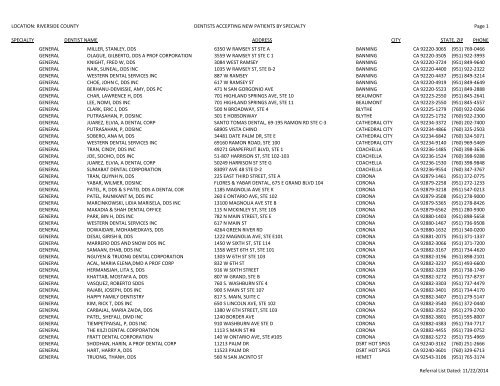 RIVERSIDE COUNTY DENTISTS ACCEPTING NEW ... - Denti-Cal