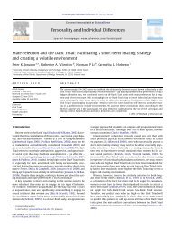 Mate-selection and the Dark Triad - University of Western Sydney