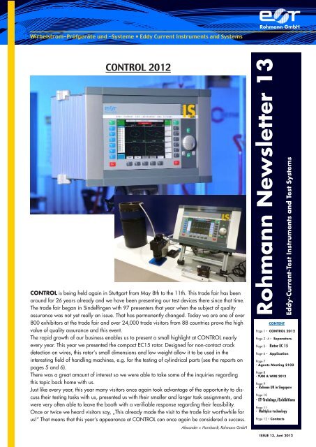 Rohmann Newsletter 13 Eddy-Current-Test Instruments and Test ...