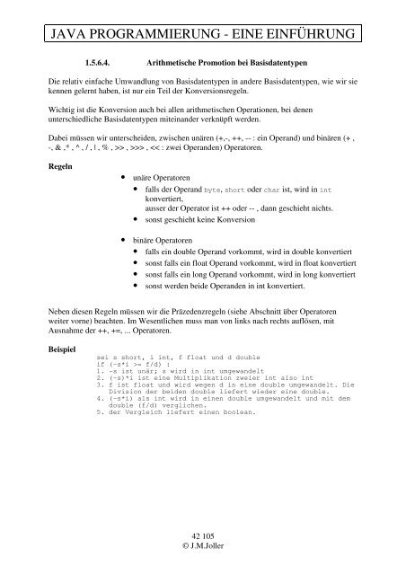 Java Programmierung - Eine EinfÃ¼hrung - Joller-Voss