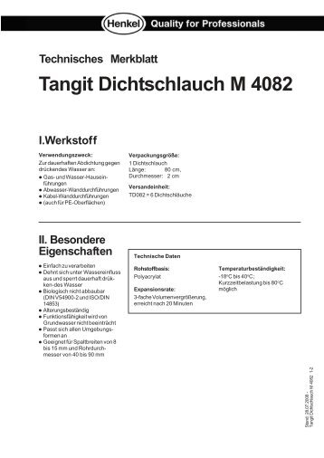 Tangit Dichtschlauch M 4082 - Rohrleitungsbauzubehoer