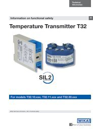 Temperature Transmitter T32 - WIKA Argentina SA