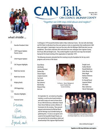 November 2010 - Newsletter - Child Abuse and Neglect Council of ...