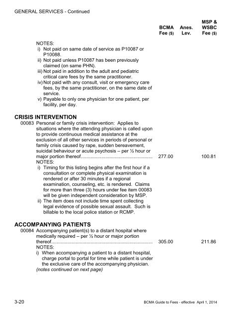 Fee Guide Template - British Columbia Medical Association