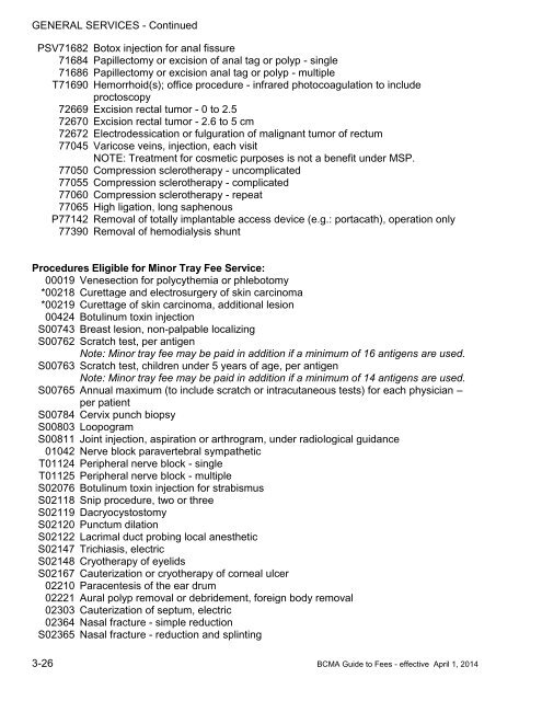 Fee Guide Template - British Columbia Medical Association