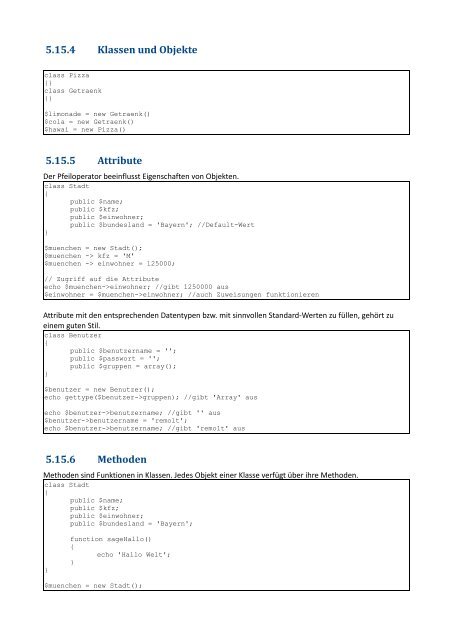 5.15 Objektorientierte Webentwicklung - valentinkoch.de