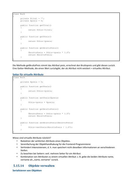 5.15 Objektorientierte Webentwicklung - valentinkoch.de