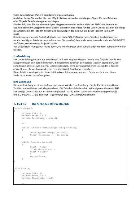 5.15 Objektorientierte Webentwicklung - valentinkoch.de