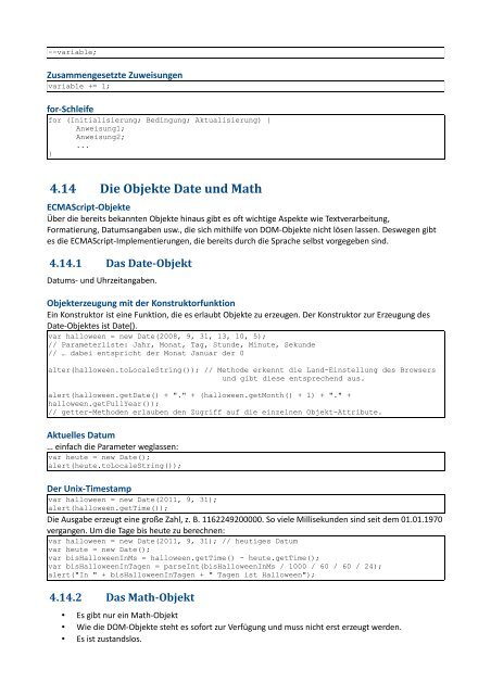 5.15 Objektorientierte Webentwicklung - valentinkoch.de