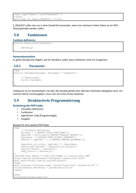 5.15 Objektorientierte Webentwicklung - valentinkoch.de