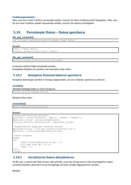 5.15 Objektorientierte Webentwicklung - valentinkoch.de