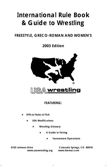 International Rule Book & Guide to Wrestling - Team Rhino LLC